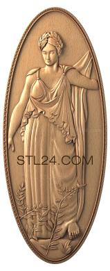 Art panel (Greek goddess, PD_0025) 3D models for cnc