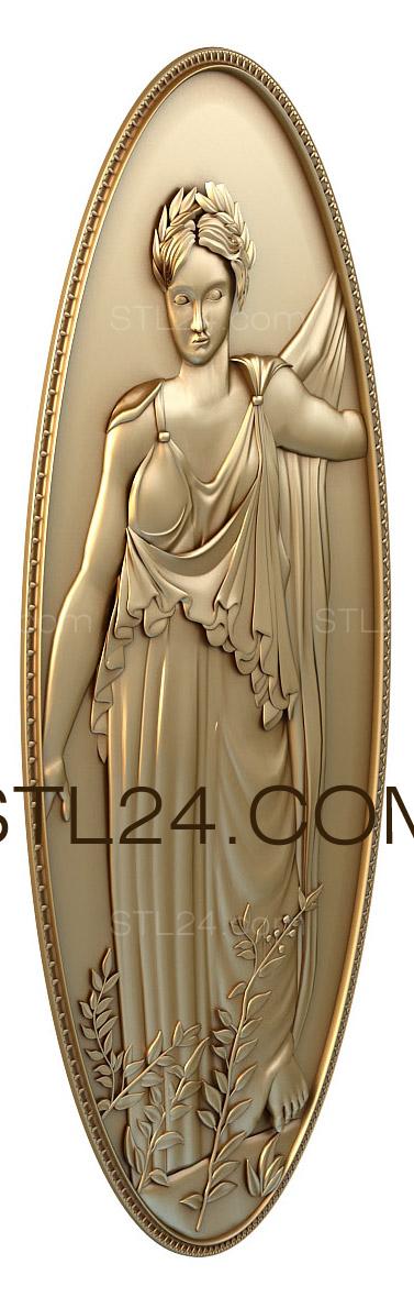 Панно (Греческая богиня, PD_0025) 3D модель для ЧПУ станка