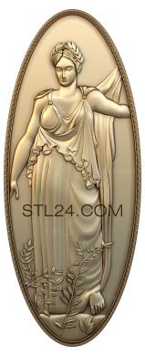 Art panel (Greek goddess, PD_0025) 3D models for cnc