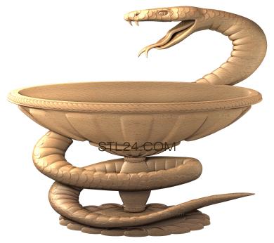 Панно (Змея и чаша, PD_0071) 3D модель для ЧПУ станка