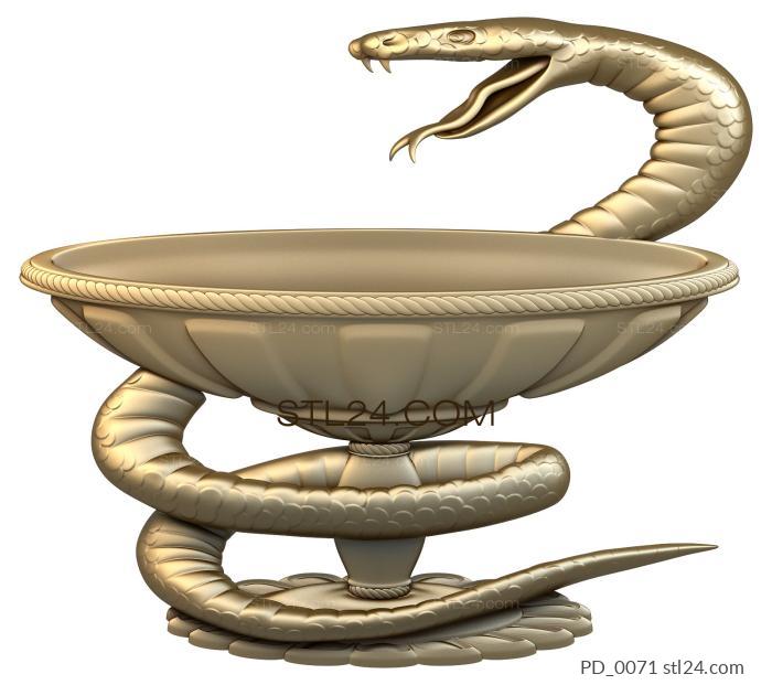 Панно (Змея и чаша, PD_0071) 3D модель для ЧПУ станка