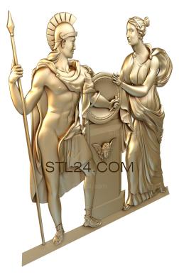 Art panel (Greek deities, PD_0073) 3D models for cnc