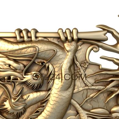Art panel (Scary dragon, PD_0075) 3D models for cnc