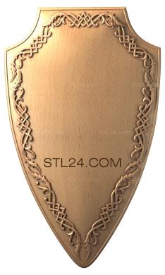 Art panel (Shield with an ornament, PD_0091) 3D models for cnc