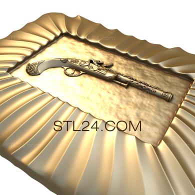 Art panel (Vintage pistol, PD_0093) 3D models for cnc