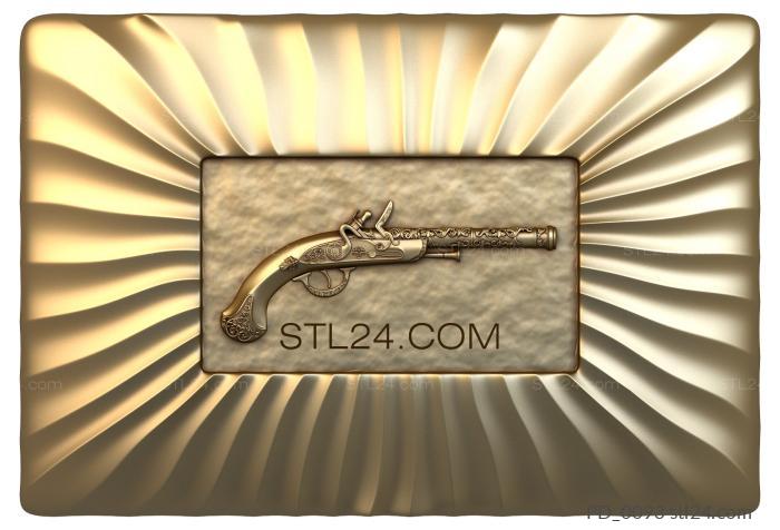 Art panel (Vintage pistol, PD_0093) 3D models for cnc