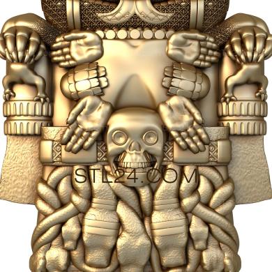 Панно (Божество майя, PD_0094) 3D модель для ЧПУ станка