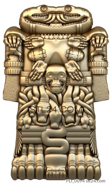 Art panel (Mayan deity, PD_0094) 3D models for cnc