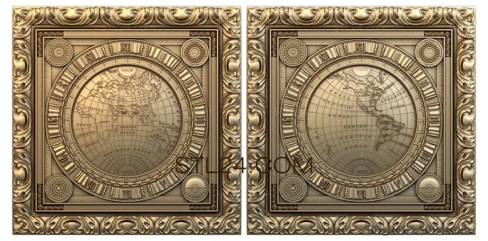 Art panel (Two hemispheres in frames, PD_0101) 3D models for cnc
