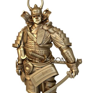 Art panel (Japanese warrior, PD_0109) 3D models for cnc