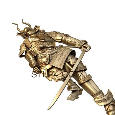 Art panel (Japanese warrior, PD_0109) 3D models for cnc