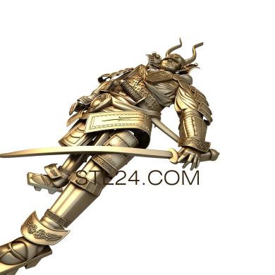 Art panel (Japanese warrior, PD_0109) 3D models for cnc