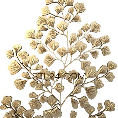 Art panel (A branch with leaves, PD_0146) 3D models for cnc