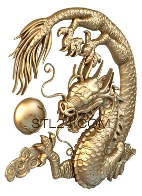 Art panel (The dragon and the sun, PD_0148) 3D models for cnc