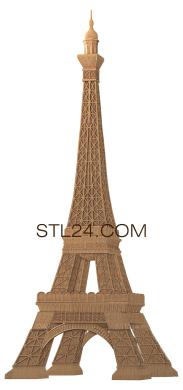 Art panel (Eiffel tower, PD_0151) 3D models for cnc
