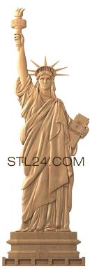 Art panel (Statue of liberty, PD_0158) 3D models for cnc