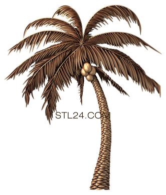 Art panel (Coconut tree, PD_0160) 3D models for cnc