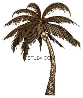 Art panel (Coconut tree, PD_0160) 3D models for cnc