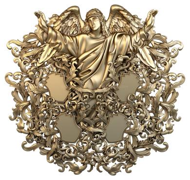 Angel and medallions