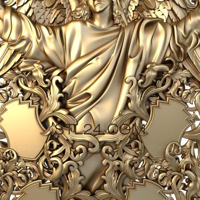 Art panel (Angel and medallions, PD_0162) 3D models for cnc