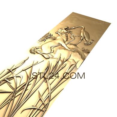 Art panel (The wolf and the crane, PD_0164) 3D models for cnc
