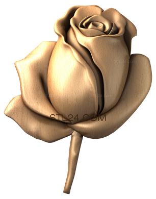 Панно (Бутон розы, PD_0168) 3D модель для ЧПУ станка