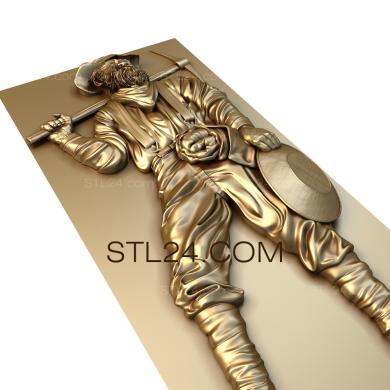 Art panel (Gold miner, PD_0176) 3D models for cnc