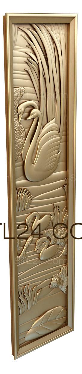 Art panel (Swans and ducks, PD_0177) 3D models for cnc