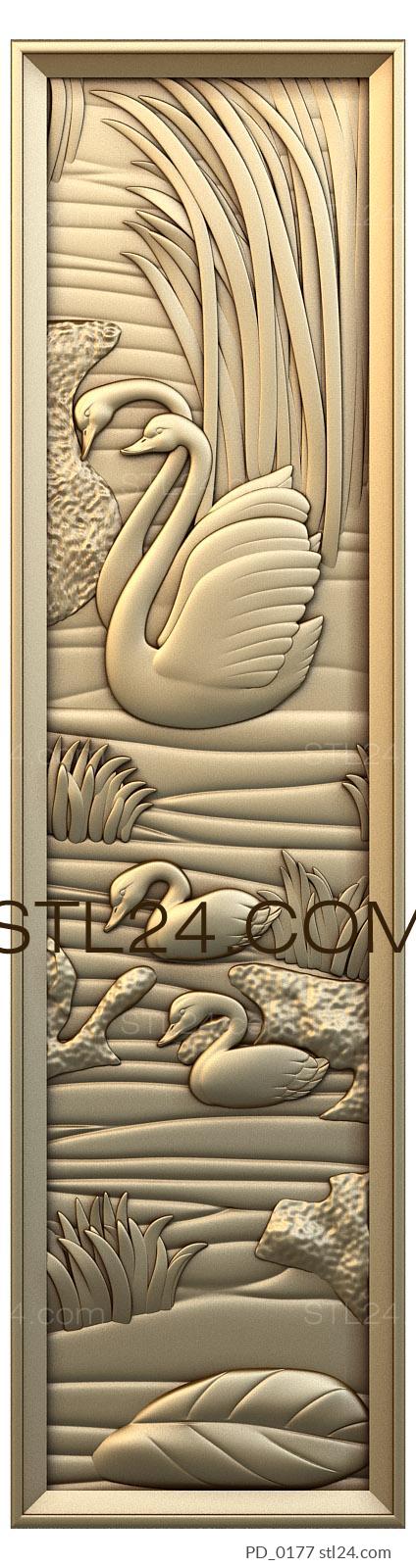 Art panel (Swans and ducks, PD_0177) 3D models for cnc