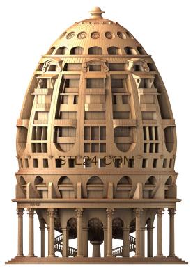 Панно (Здание-яйцо, PD_0179) 3D модель для ЧПУ станка