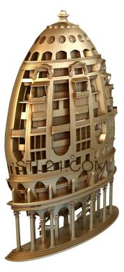 Панно (Здание-яйцо, PD_0179) 3D модель для ЧПУ станка
