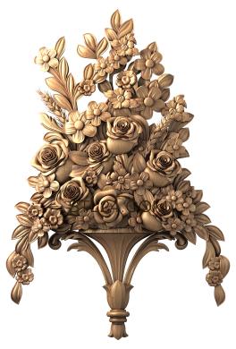 Art panel (Roses in a vase, PD_0183) 3D models for cnc