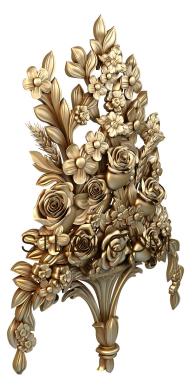 Art panel (Roses in a vase, PD_0183) 3D models for cnc