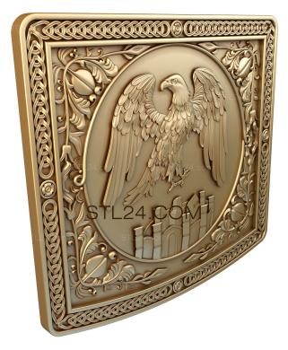 Art panel (Panel with an eagle, PD_0196) 3D models for cnc