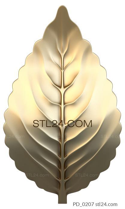 Art panel (Curved flower leaf, PD_0207) 3D models for cnc