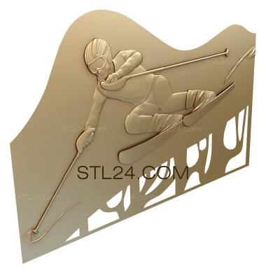 Art panel (Ski slope, PD_0215) 3D models for cnc