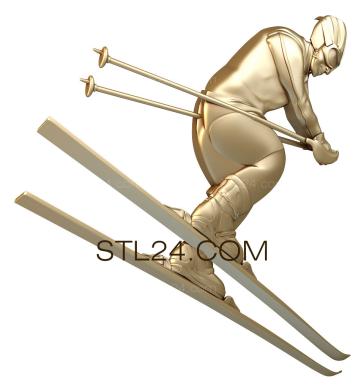 Art panel (Skier, PD_0226) 3D models for cnc