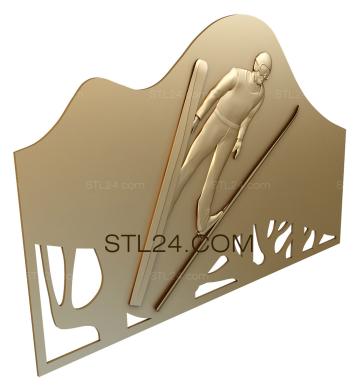 Панно (Лыжный слалом, PD_0227) 3D модель для ЧПУ станка