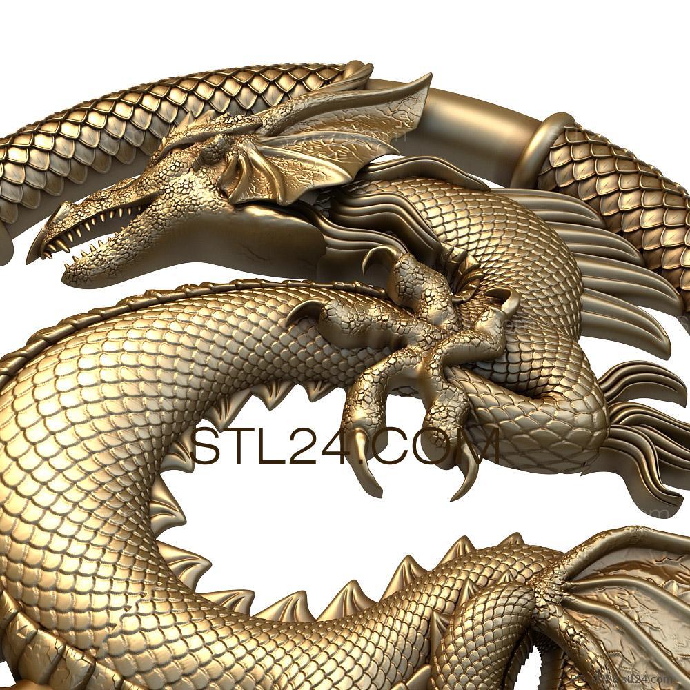 3D Render Golden Dragon Wall Decal