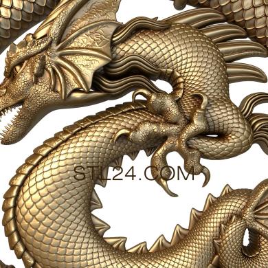 Art panel (Chinese dragon, PD_0228) 3D models for cnc