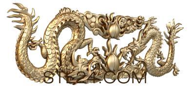 Art panel (Chinese dragons-1, PD_0234-1) 3D models for cnc