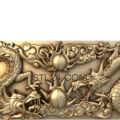 Art panel (Chinese dragons, PD_0234) 3D models for cnc