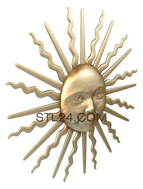 Панно (Строгое солнце, PD_0238) 3D модель для ЧПУ станка