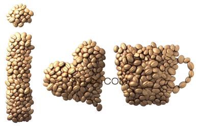 Art panel (I love coffee, PD_0247) 3D models for cnc