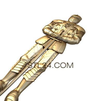 Панно (Рыцарь с мечом, PD_0252) 3D модель для ЧПУ станка