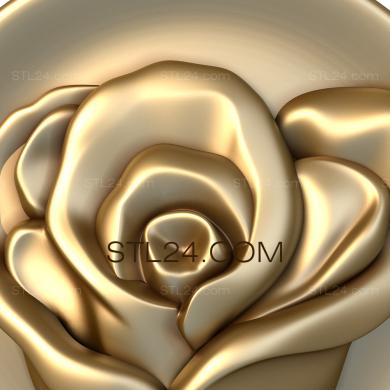 Art panel (Rose on a plate, PD_0260) 3D models for cnc