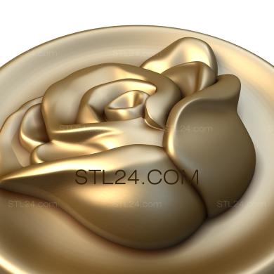 Art panel (Rose on a plate, PD_0260) 3D models for cnc