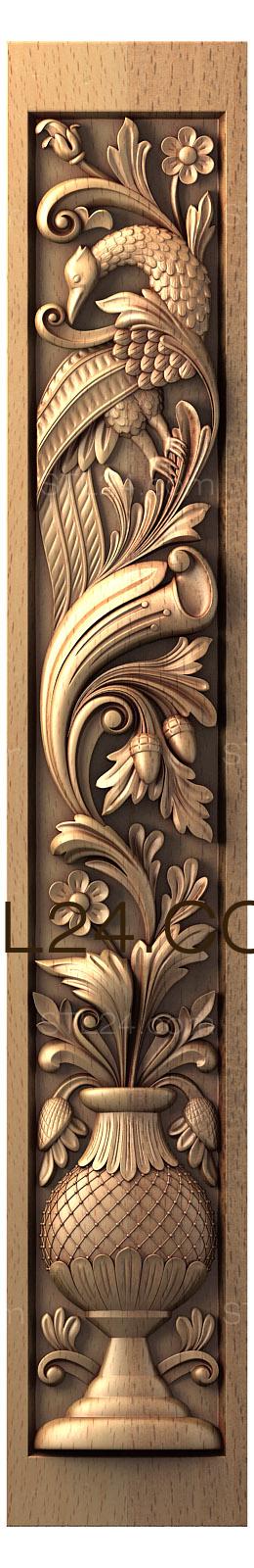 Art panel (Vase with a flower and a bird, PD_0268) 3D models for cnc