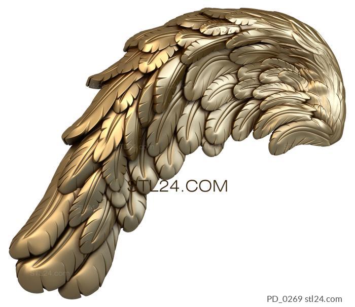 Art panel (Angel's wing, PD_0269) 3D models for cnc