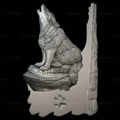 Панно (Воющий волк, PD_0271) 3D модель для ЧПУ станка